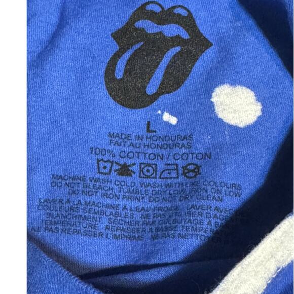Rolling Stones Graphic Band T-Shirt Blue White Size Large - Picture 5 of 5